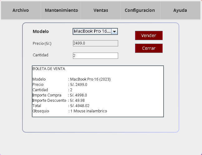 Captura del proyecto sistema de ventas